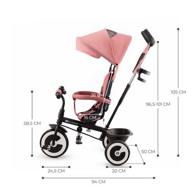 KINDERKRAFT Aston tricikli Rose pink