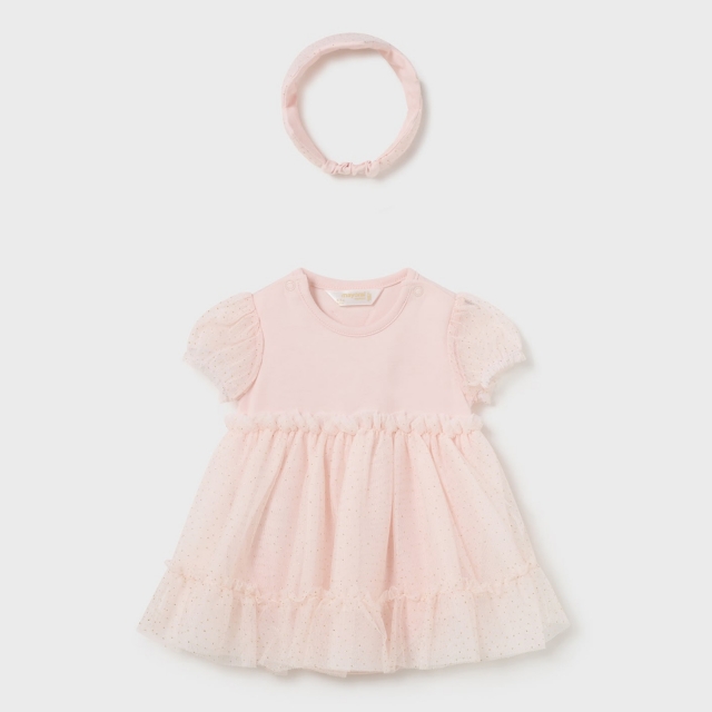 Image of Elegáns lányka ruha fejpánttal newborn girl 2l - 4-6 hó 1629-46 nude