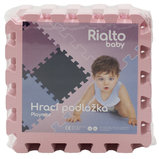 RIALTO BABY Habszivacs puzzle sznyeg Light Pink 90x90cm RBP705C