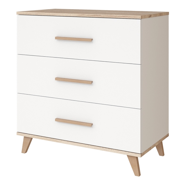 Image of Flip white & oak komód